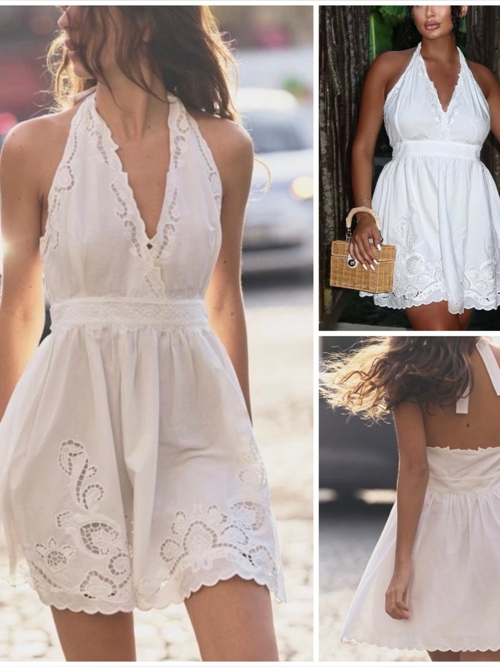 ZARA ~ Embroidered Halter-neck Mini Dress